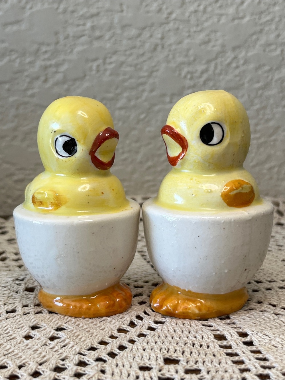 Vintage Japanese Chick Salt & Pepper Shakers – Adorable Yellow Ceramic Birds
